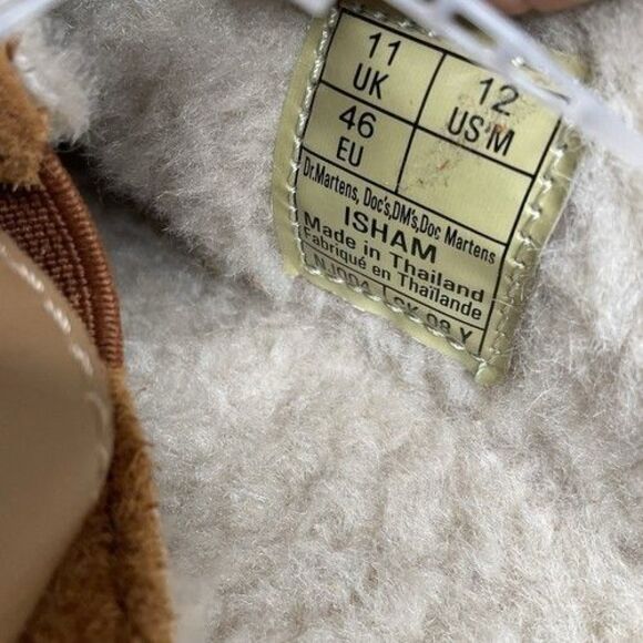 NWOB Dr. Martens Isham Brown Shearling Suede Slingback Mules Unisex Size M12/W13 main image 7
